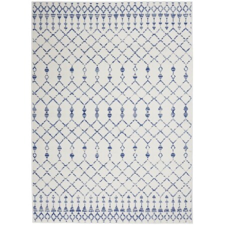 Palacedesigns 5 x 7 ft. Ivory & Blue Berber Pattern Area Rug PA3670103